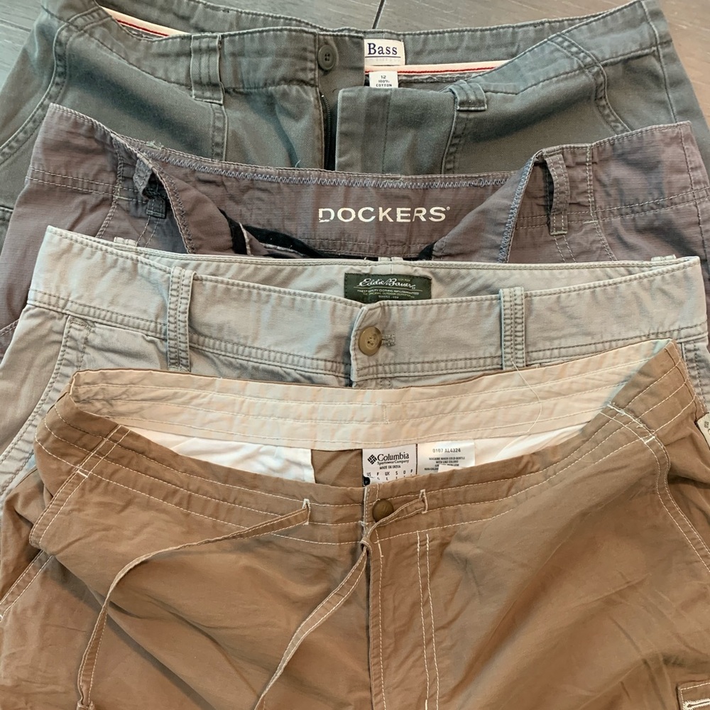 4pair Vintage Shorts size 12 ColumbiaDockersBassEB